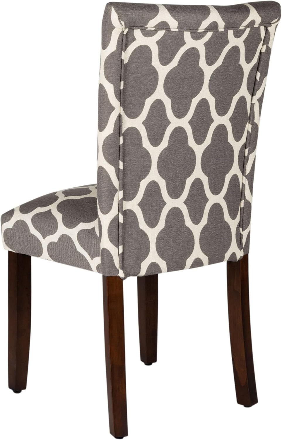 HomePop Parsons Classic Upholstered Accent Dining Chair, Set of 2, Grey and Cream Geometric