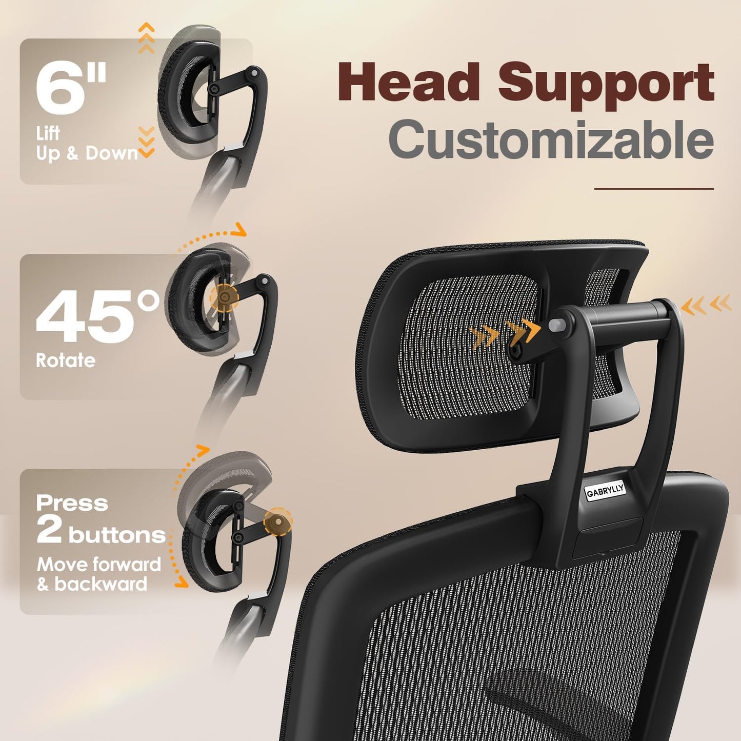 GABRYLLY Ergonomic Office Chair with Footrest, High Back Mesh Computer Chair with Flip-Up Arm, 3D Headrest, 135° Reclining, Rolling Gaming Task Chair with Wide Seat Lumbar Support,400LBS
