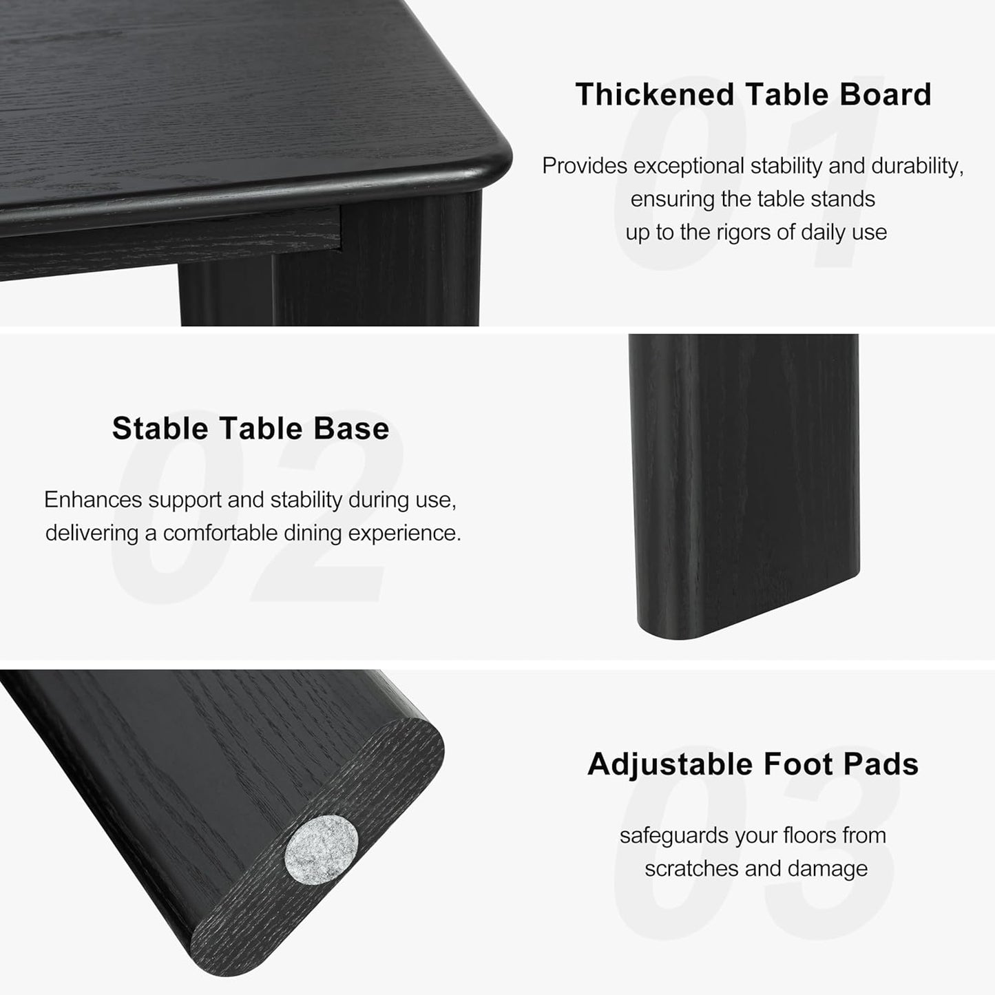 Casaphoria Wood Kitchen Table Set with 6 Chairs, 67" Rectangle Dining Kitchen Table & Chairs Set for 4-6, Modern Farmhouse Dining Table for Living Room, Easy Assembly, Black