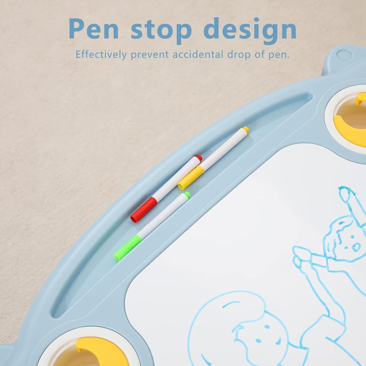 Kids Table and Chair Set The Table Can Be Graffiti and The Height Can Be Raised and Lowered for Children Age 2-10 The Order Includes Watercolor Pen and Blackboard Eraser