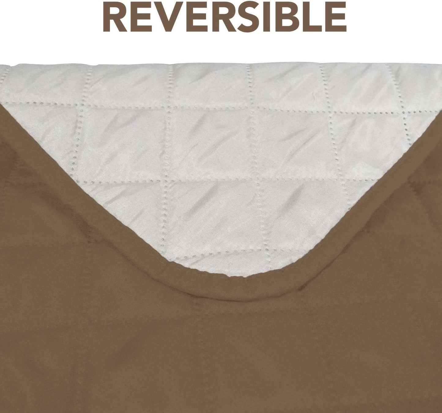 PureFit Reversible Sofa Couch Cover Water Resistant Couch Covers for 3 Cushion, Washable Furniture Cover with Non-Slip Foam and Adjustable Strap for Dogs, Pets (Oversized Sofa, Camel/Ivory)