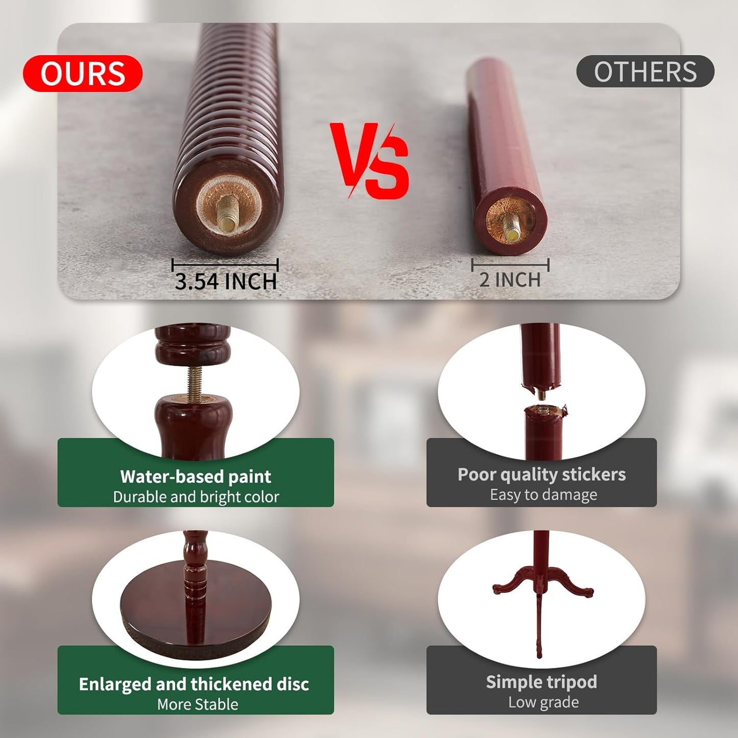 Wood Coat Rack Stand, Wooden Coat Rack Freestanding with Sturdy Round Base, Vintage Coat Racks with 14 Hooks, Natural Birch Wood Entryway Coat Tree Hanger Stand Easy to Assemble