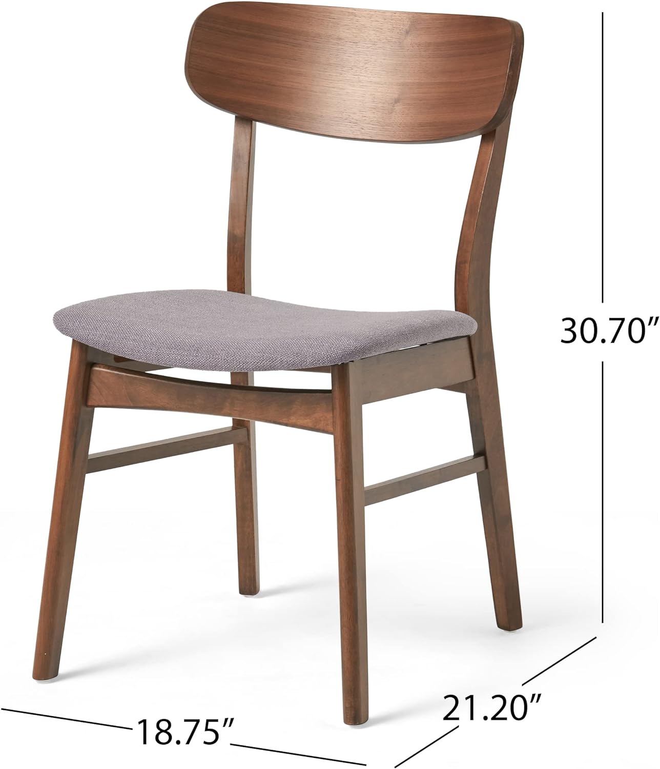 Christopher Knight Home Anthony Mid-Century Modern 7 Piece Dining Set, Dark Gray and Walnut