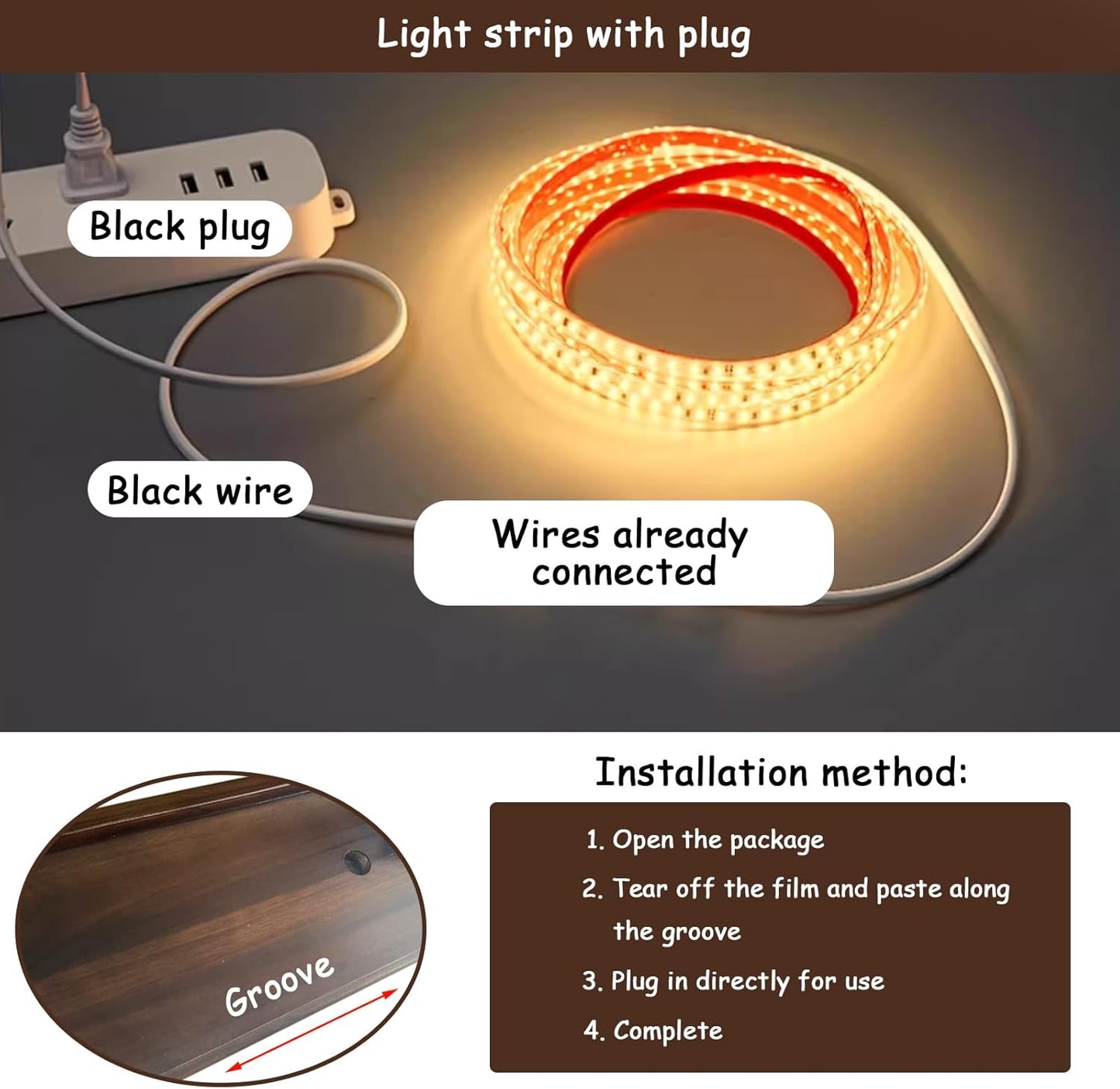 62.9in Large Wine Rack with LED Light Solid Wood Wall Mounted Wine Rack, 3-Tiers Liquor Bottles Floating Shelves Display Storage Organizer for Home Bar & Dining Room (160cm/62.9in)