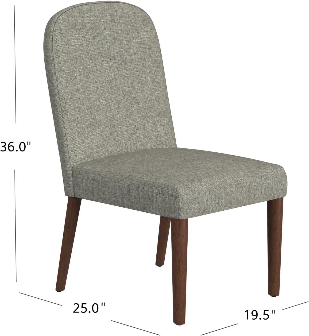 HomePop Rounded Back Upholstered Dining-Chair, Gray Woven (Single Pack)