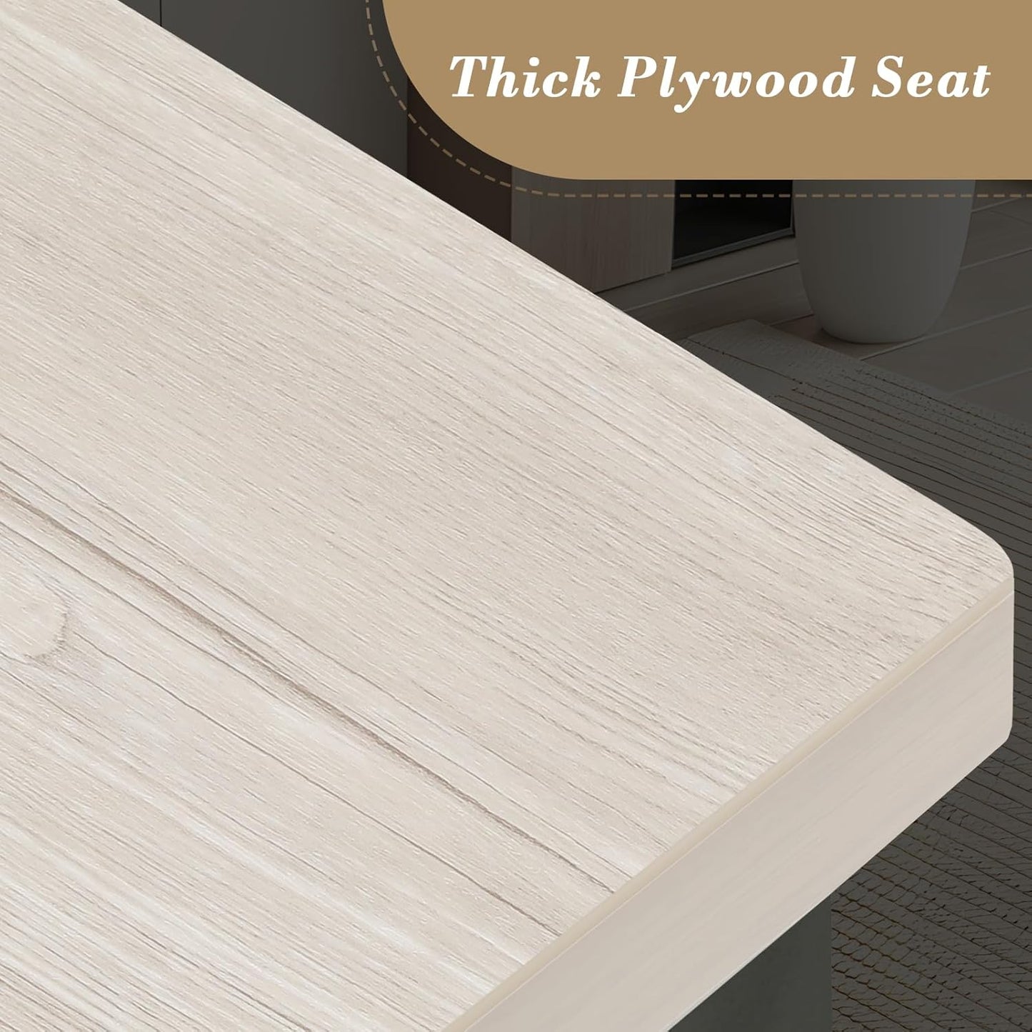 Athena Collection Bar Stools Set of 2, 26 Inches Counter Height Bar Stools Backless with Metal Legs and Footrest, Wood Barstools for Home, Kitchen Island, Counter, Grey