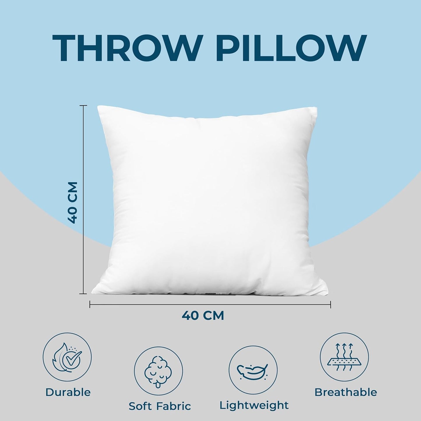 Utopia Bedding Throw Pillows (Set of 6, White), 16 x 16 Inches Pillows for Sofa, Bed and Couch Decorative Stuffer Pillow