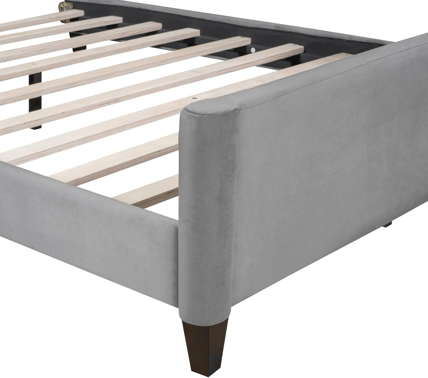 Full Size Modern Luxury Tufted Button Daybed, Stylish Wood Upholstered Day Bed,No Box Spring Required, Easy Assembly,for Bedroom,Living Room and Guest Room,Den,Office,Gray