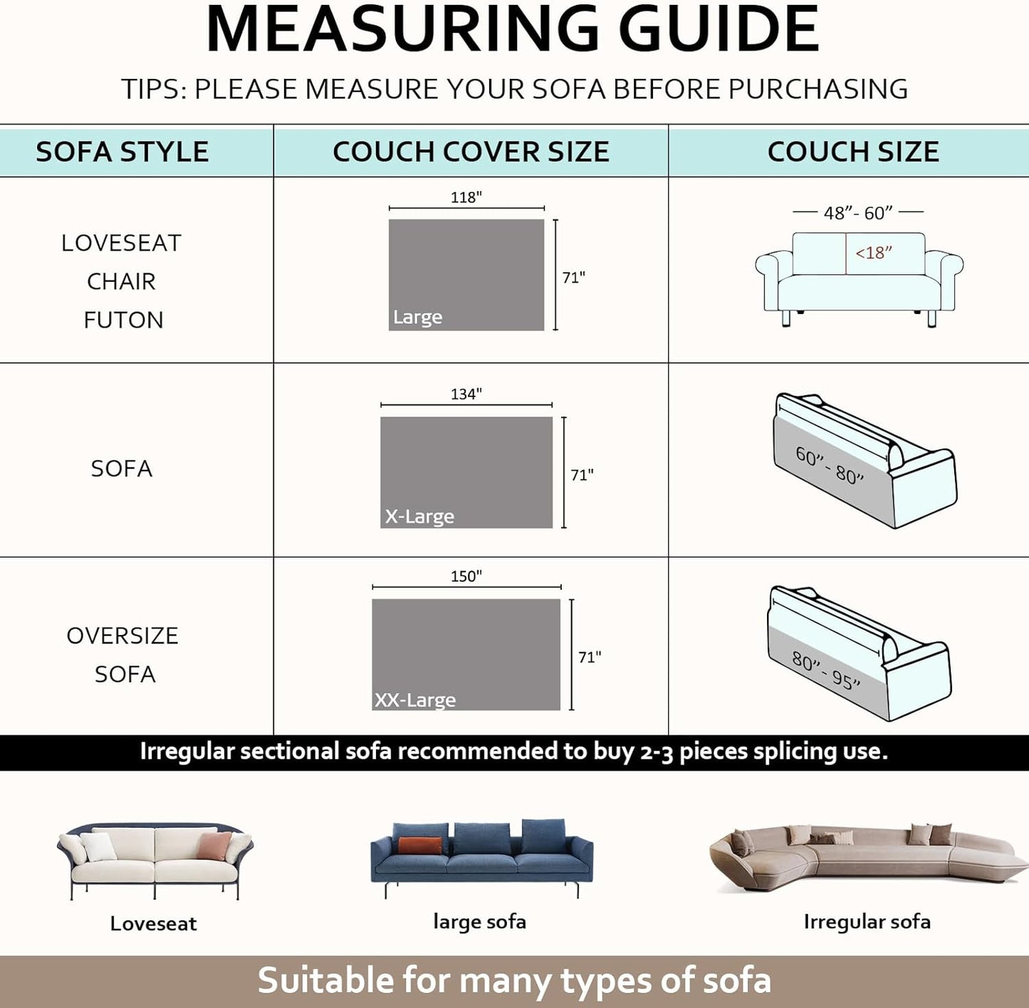 STACYPIK Thick Jacquard Green Couch Cover, Washable Sofa Cover for 2 Cushion Couch, Washable Chenille Couch Cover Blanket, Multi-use Sofa Protector Slipcover, Furniture Protector Pet-Friendly-71X118IN