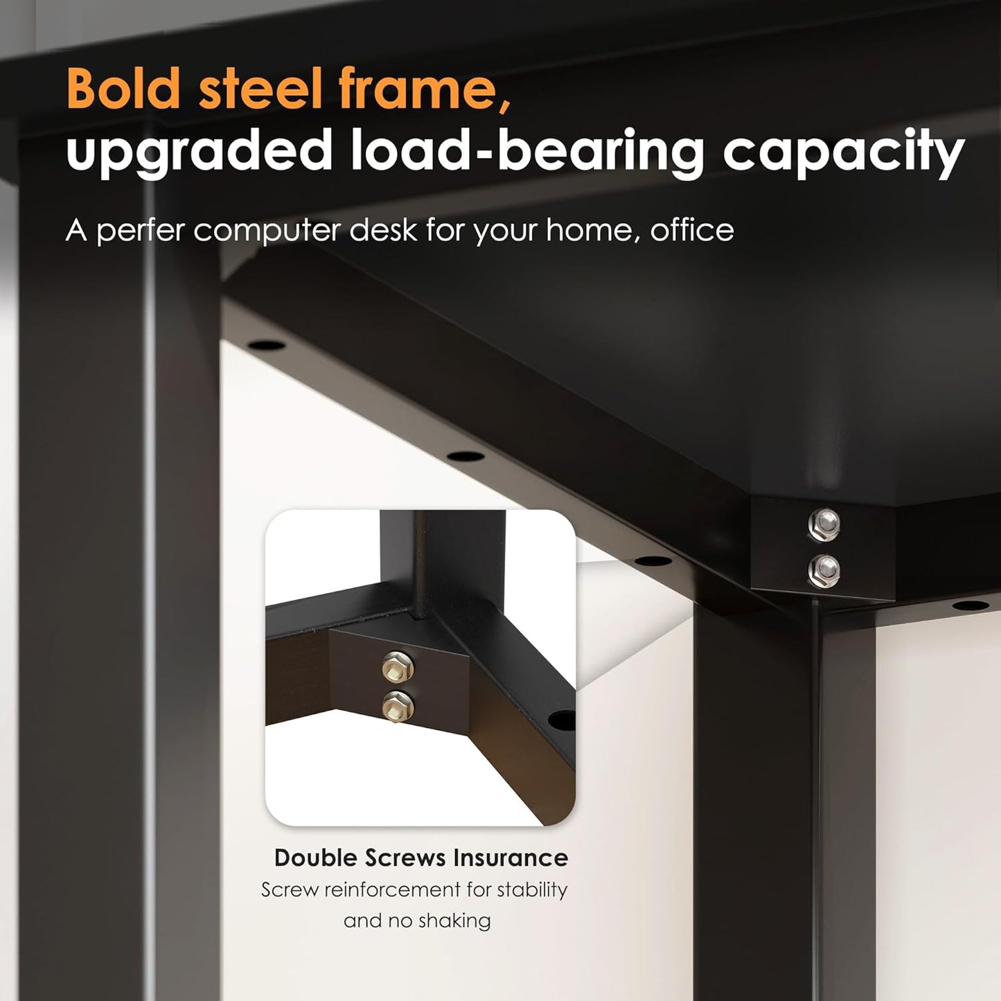 Need 54.3 Inch Large Computer Desk, Modern Simple Style Desk for Home Office, Basic Writing Table for Study Student, Black