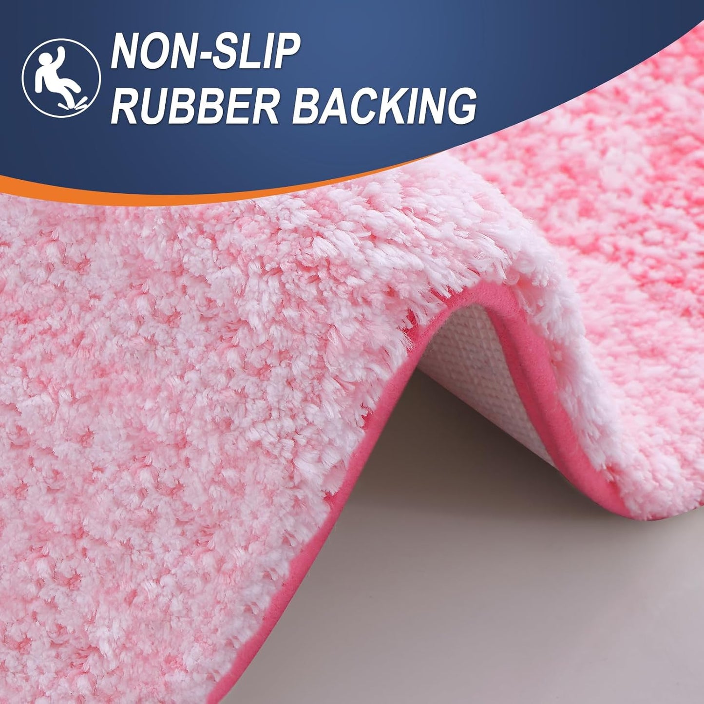 OLANLY Bathroom Rugs Mat 36x24, Extra Soft Absorbent Microfiber Bath Rugs, Rubber Backing, Quick Dry, Machine Washable Bath Mats for Bathroom Floor, Tub and Shower, Home Decor Accessories, Pink