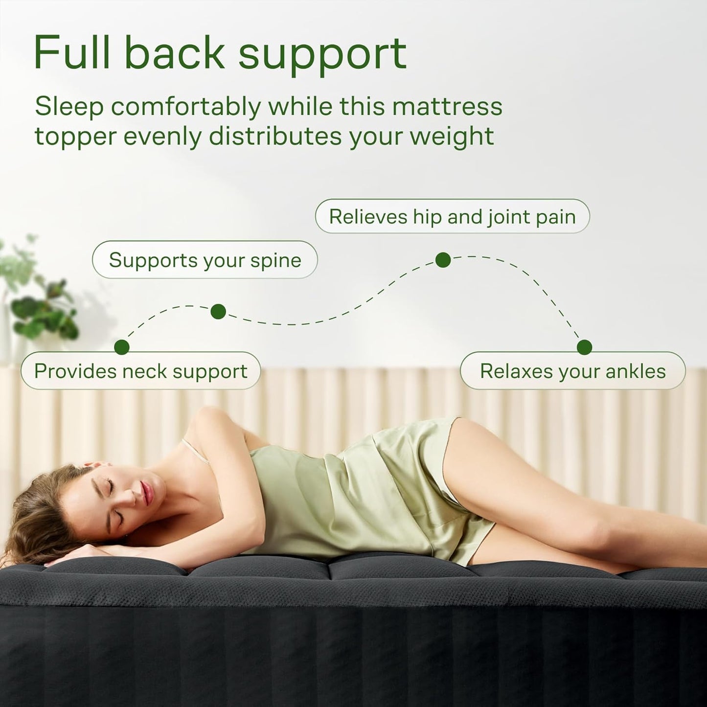 Ultra Soft Twin Size Mattress Topper - Viscose Made from Bamboo Pillow Top Mattress Pad for Back Pain Relief - Naturally Cooling for Hot Sleepers, Black