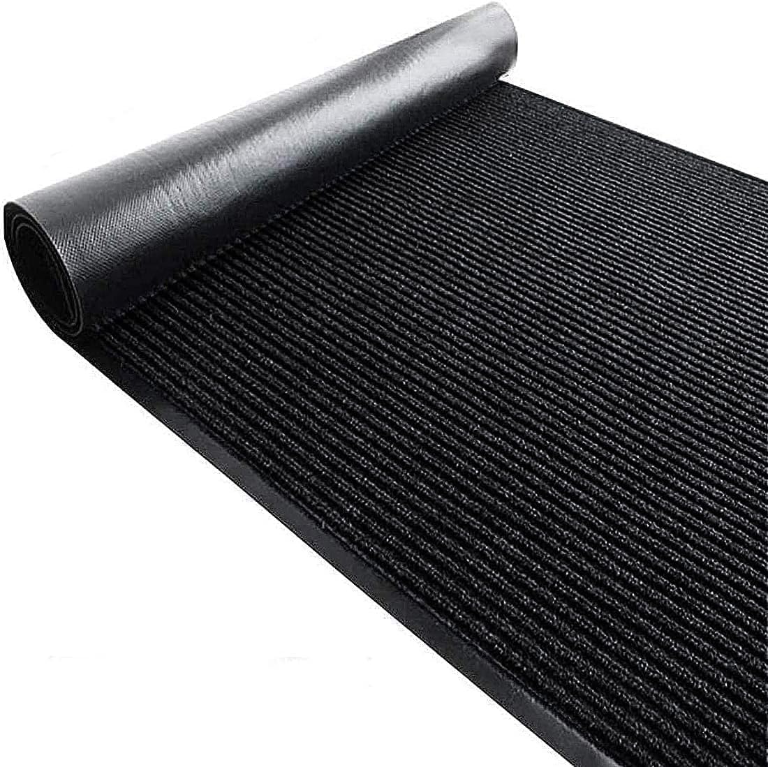 TANYOYO 4' X 6' Commercial Grade Door Floor Mat Brush Step Entrance Mat Vinyl Backed Utility Doormat Heavy Duty Floor Rugs Commercial Outdoor Carpet Indoor Entrance Mat,Black
