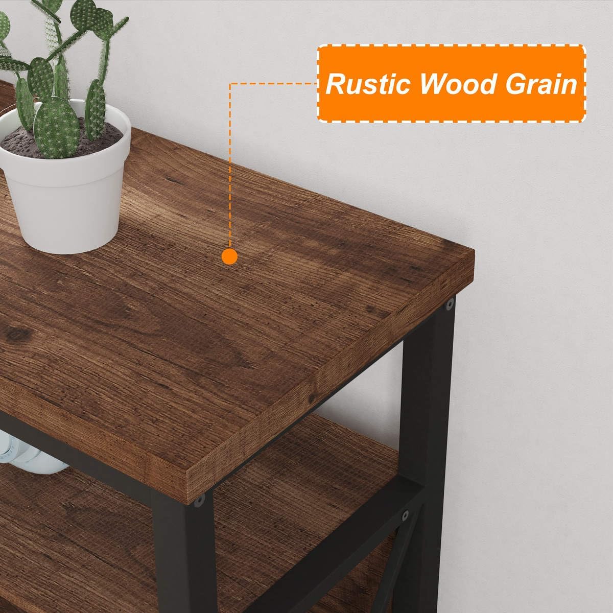 BON AUGURE Tall TV Stand for TVs up to 65 Inch, Industrial Wood Entertainment Center with Storage Cabinet, Farmhouse TV Media Console for Living Room and Bedroom (32 Inch High, Rustic Oak)