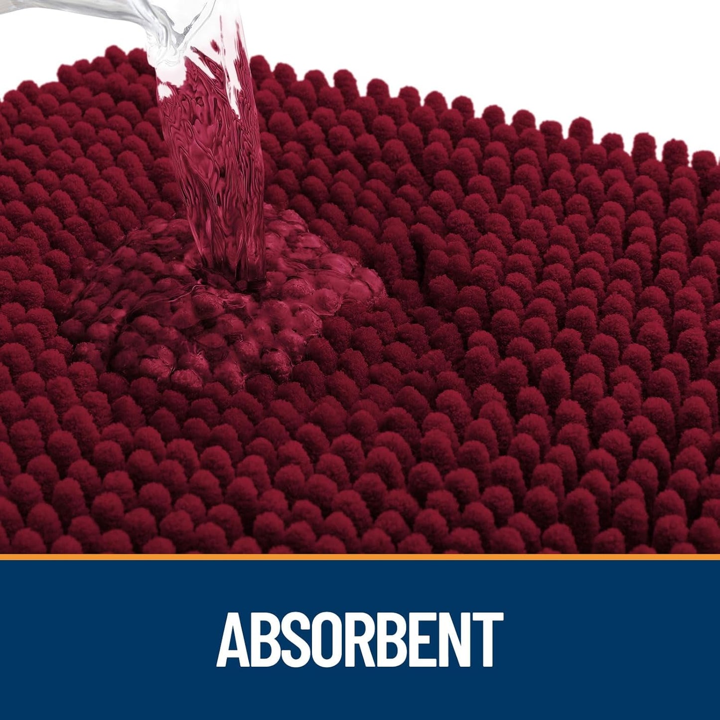 OLANLY Door Mat for Muddy Dog Paws 70x46, Ultra Absorbent Chenille Mud Doormat with Paw Print Design, Non-Slip Washable Doormat for Indoor Entryway, Quick-Dry Pet Bed Mats for Dirty Dogs, Burgundy