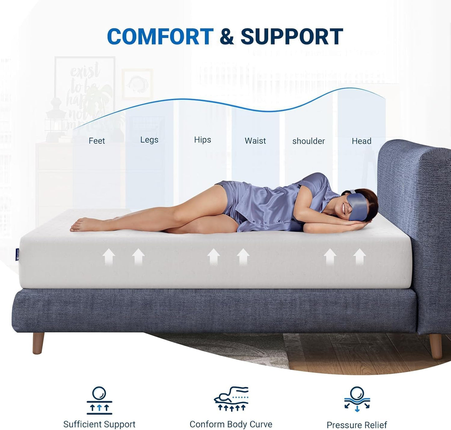 Avenco Queen Mattress, 12 Inch Queen Memory Foam Mattress in a Box for Refresh Sleep & Pressure Relief, CertiPUR-US Certified Soft Queen Size Mattresses