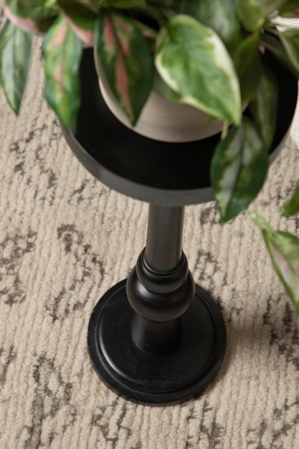 Kate and Laurel Wegner Traditional Wooden Round Drink Table, 8 x 23, Black, Elegant and Durable Pedestal Table for Use as Small Drink Table, Plant Stand, or Decorative Item Display