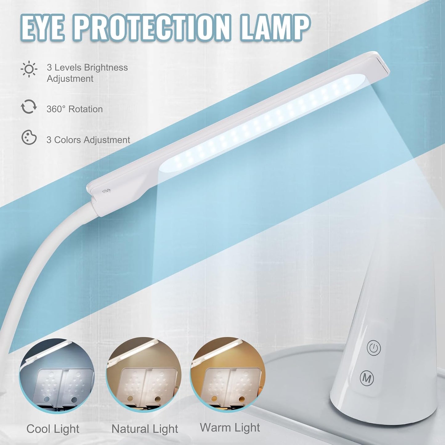 Rengue Kids Desk and Chair Set Height Adjustable School Study Desk and Chair with 55° Tiltable Desktop, 3 Modes &3 Brightness LED Lamps, Storage Drawer and Metal Hook for Boys Girls Gifts (Grey)