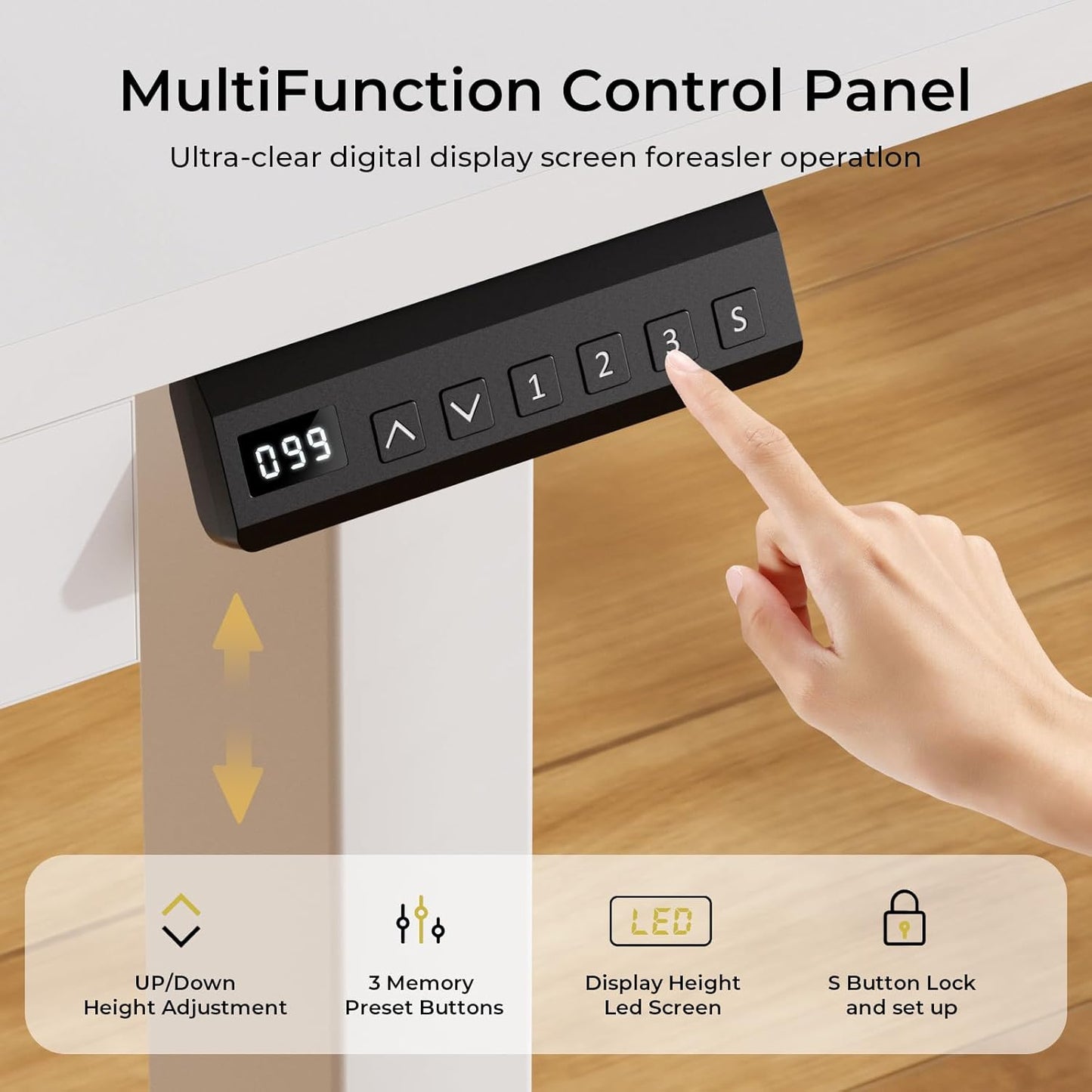 COMHOMA Electric Standing Desk with Drawers, 55 x 24 Inch Sit Stand up Desk with Monitor Stand, Laptop Stand, Height Adjustable Ergonomic Home Office Computer Desks with Memory Preset Controller