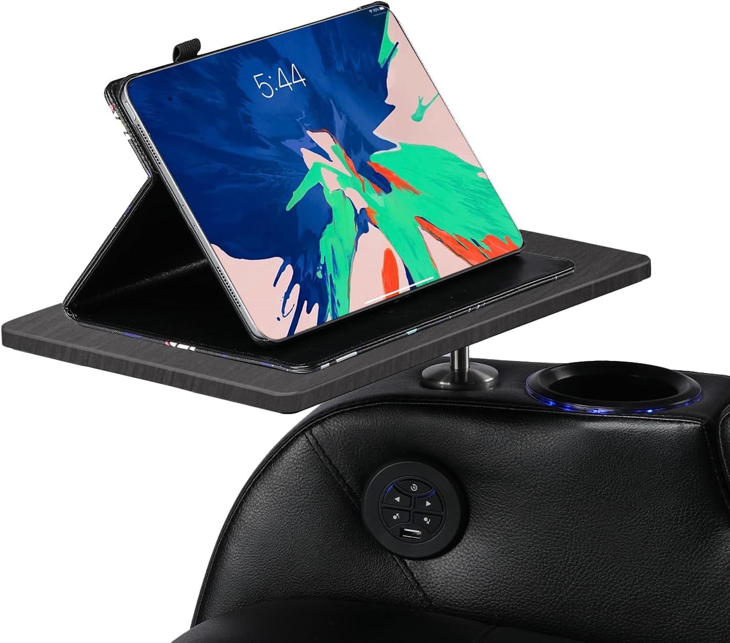 Home Theater Seating Series Swivel Tray Table for Wei lianda Home Theater Seat Dark Wood Pattern