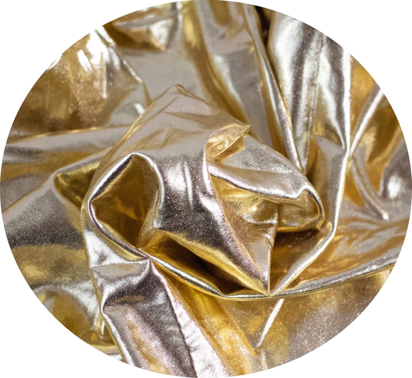 2-Pack Gold Spandex Table Topper Cap (32'') for Round Cocktail Tables, Adding Precious Metallic Glitter and Luxurious Accents, Protecting From Spill, for Weddings Parties Banquet, Restaurants