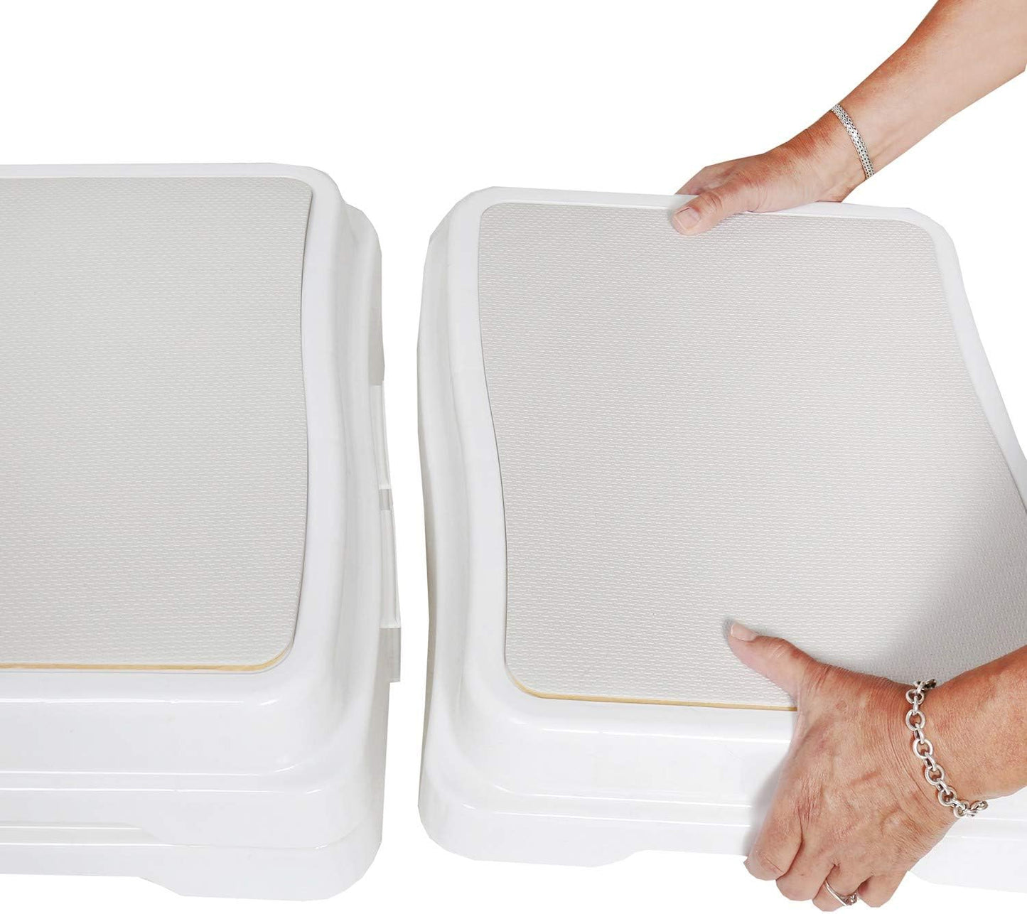 SUPPORT PLUS Stackable Bathtub Steps for Seniors Toilet Stool Bed Steps for High Beds for Adults - Set of 3 Steps