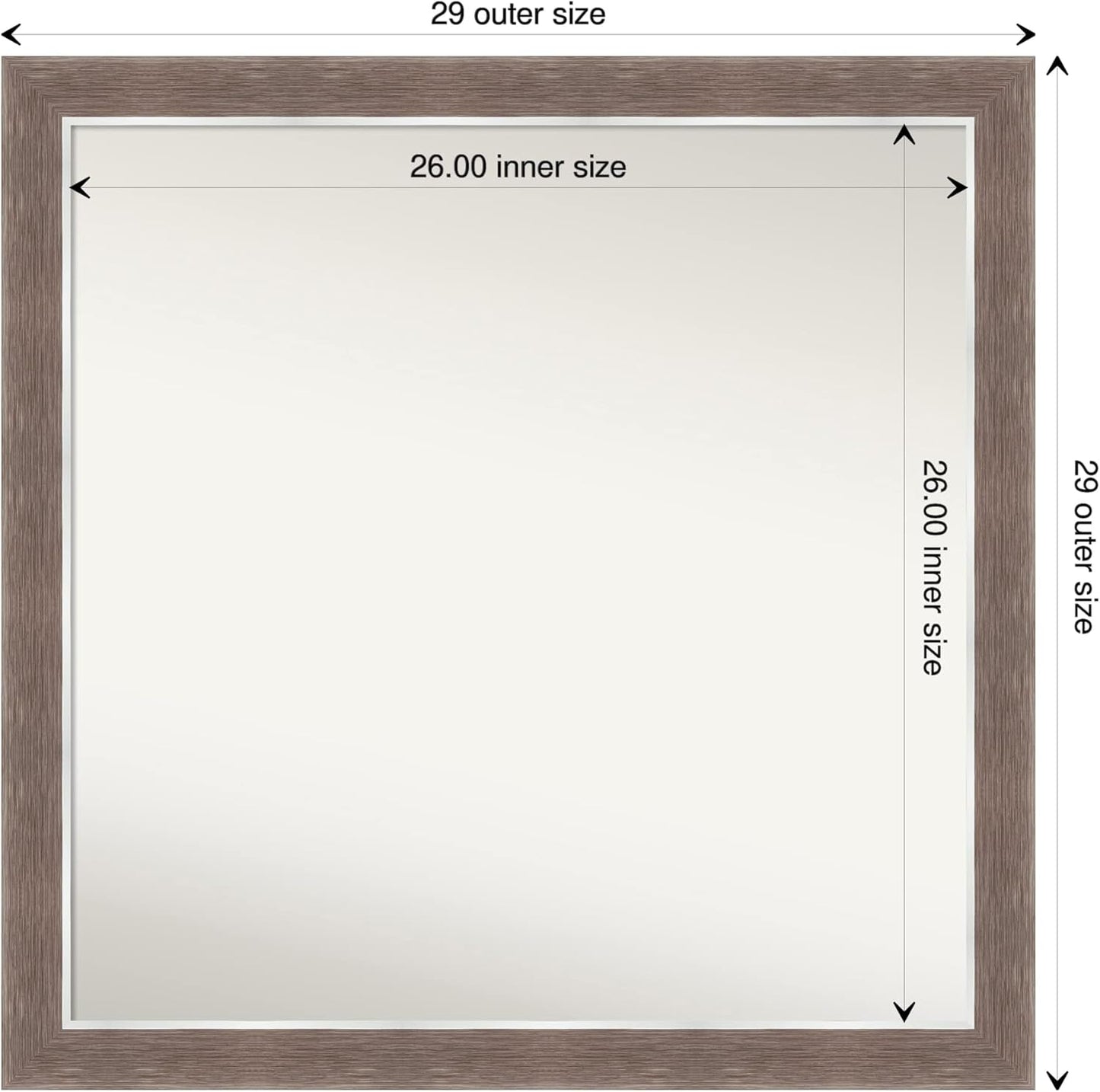 Amanti Art Brown Bathroom Mirror for Over Sink, 30x30 Noble Mocha Square Vanity Mirror, Large Casual Frame, Hangs Horizonally and Vertically, Bathroom Wall Decor, Non-Beveled Edge from WI, USA