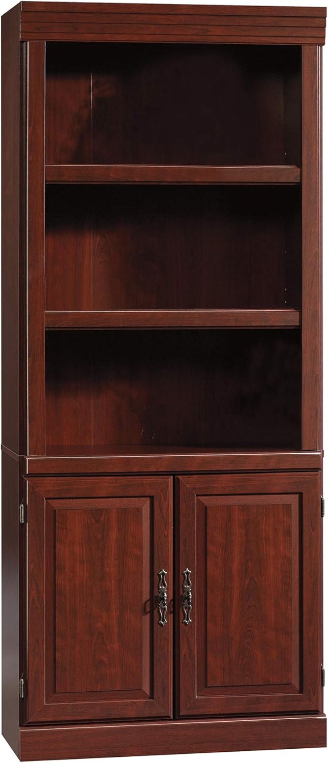 Sauder Heritage Hill Library with Doors/Book Shelf, L:29.80" x W:12.99" x H:71.26", Classic Cherry