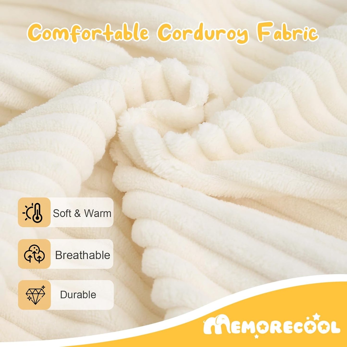 MeMoreCool Modular Kids Couch, Corduroy Play Toddler Couch for Bedroom Playroom Furniture, Convertible Foam Kids Sofa Bed, Fold Out Baby Sofa for Girl Boy, Beige