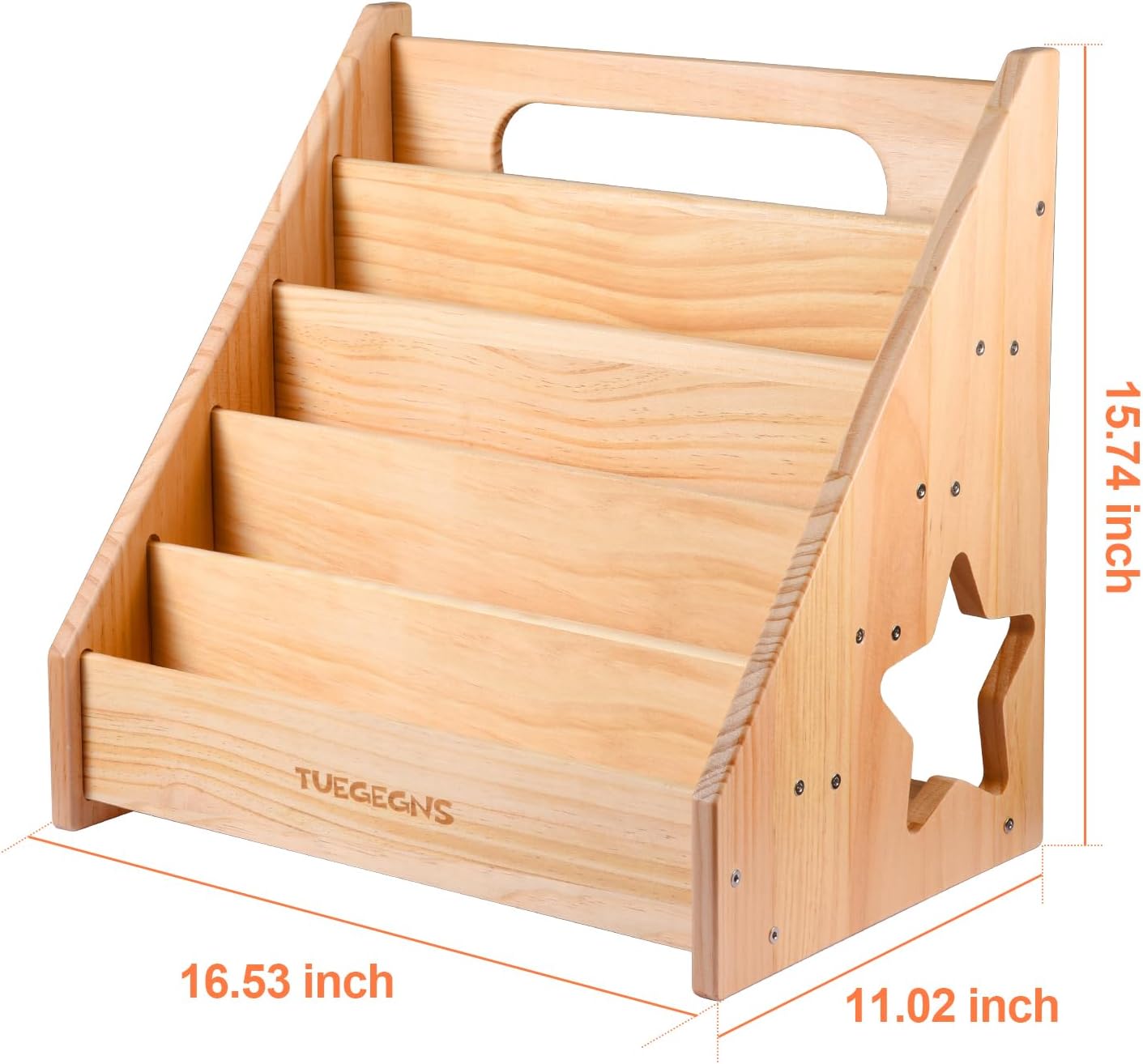 Montessori Bookshelf,Toddler Bookshelf for Kids,Organize Your Little One's Reading Adventure with Our Kids Bookshelf - Perfect for Kids!(Wood), Large