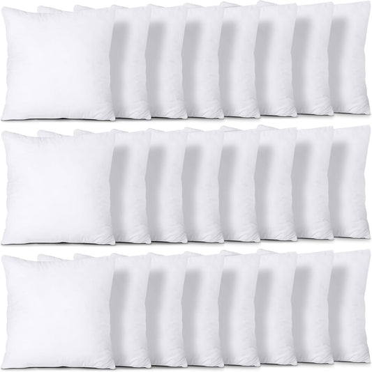 Utopia Bedding Throw Pillows (Set of 24, White), 16 x 16 Inches Pillows for Sofa, Bed and Couch Decorative Stuffer Pillow