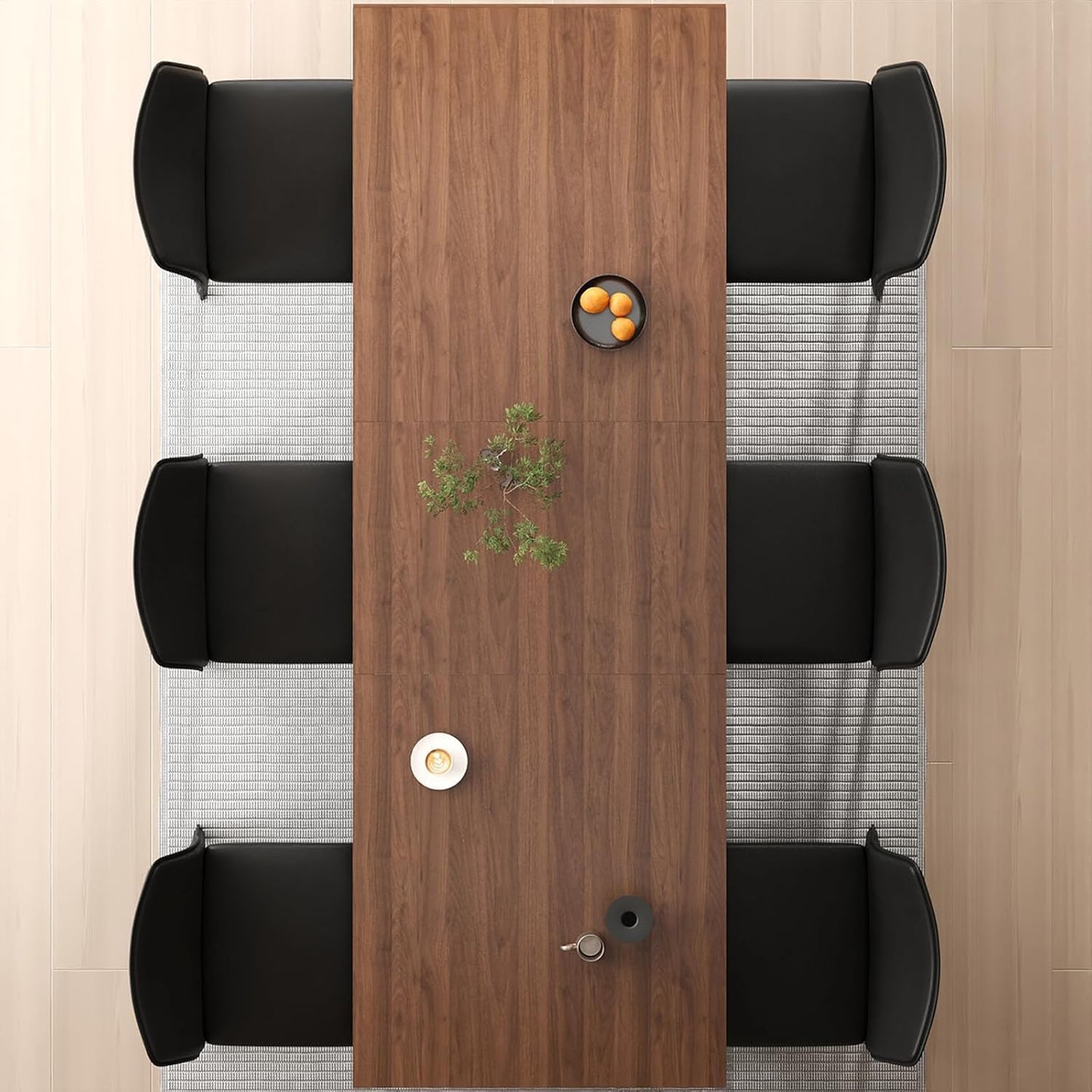 63"-78.74" Rectangular Extendable Dining Table for 6-10 People – Modern Farmhouse Wooden Kitchen Table with Brown Finish, Large Extendable Table for Dining Room or Conference Use