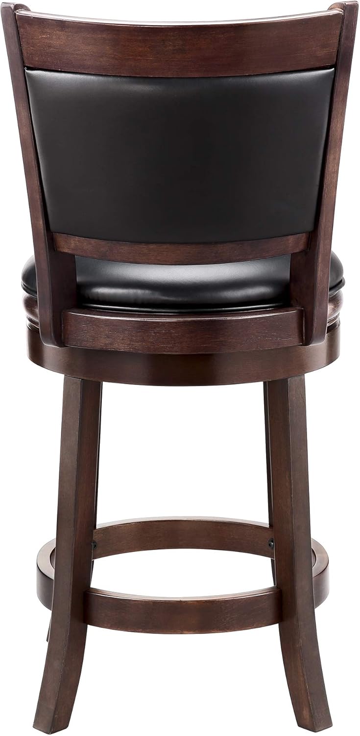 Ball & Cast Swivel Counter Height Barstool 24 Inch Seat Height Cappuccino Set of 2