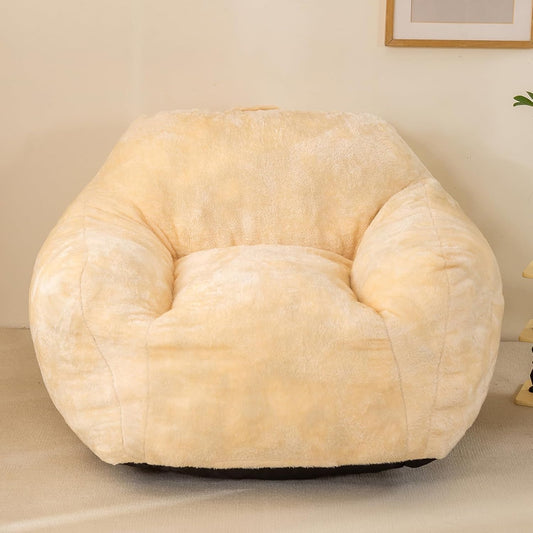 Bean Bag Sofa Chair for Adults, Beanbag Couch for Reading, Gaming, Relaxing, Soft and Durable Cover Lazy Sofa, Beige
