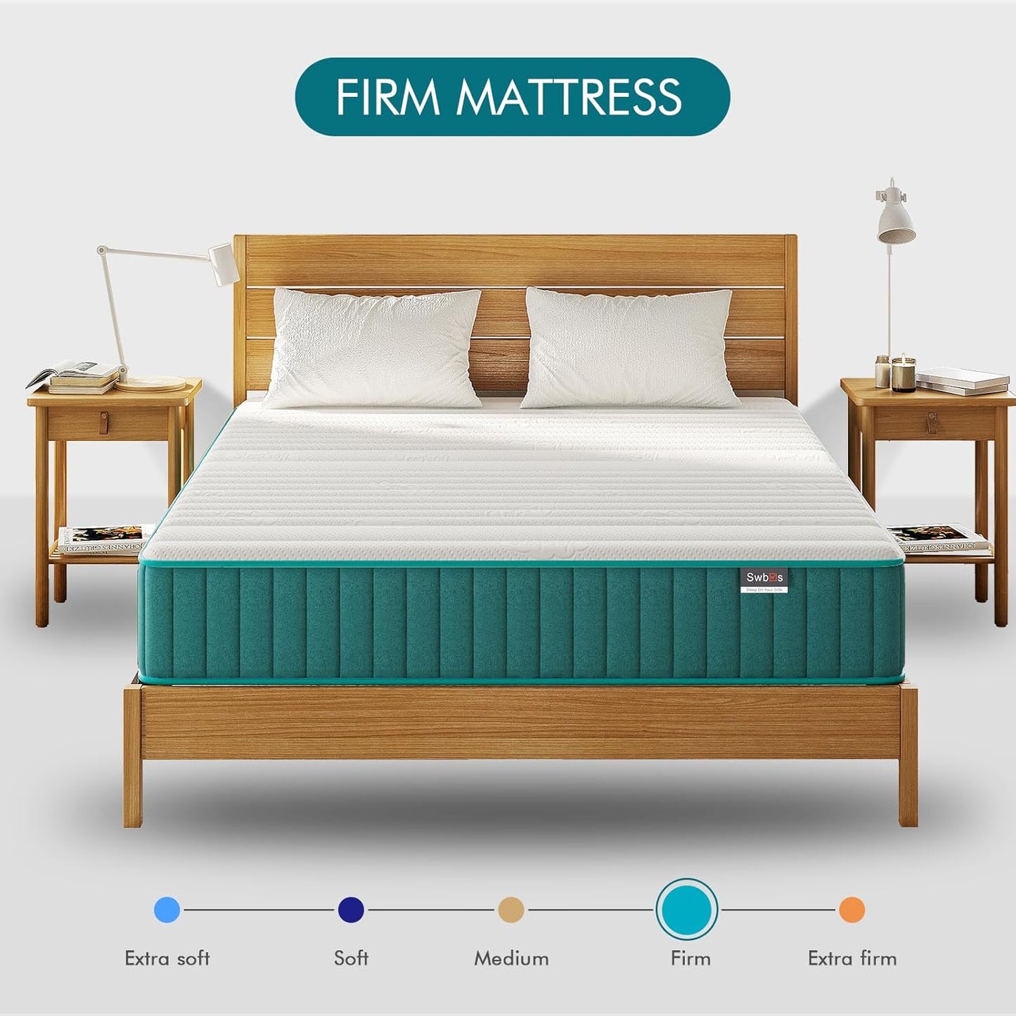 Firm Queen Mattress, 10 Inch Cooling-Gel Memory Foam & Pocket Spring Hybrid Mattress,Firm Feel,Queen Bed Mattress in a Box, CertiPUR-US Certified, Queen Size Mattress