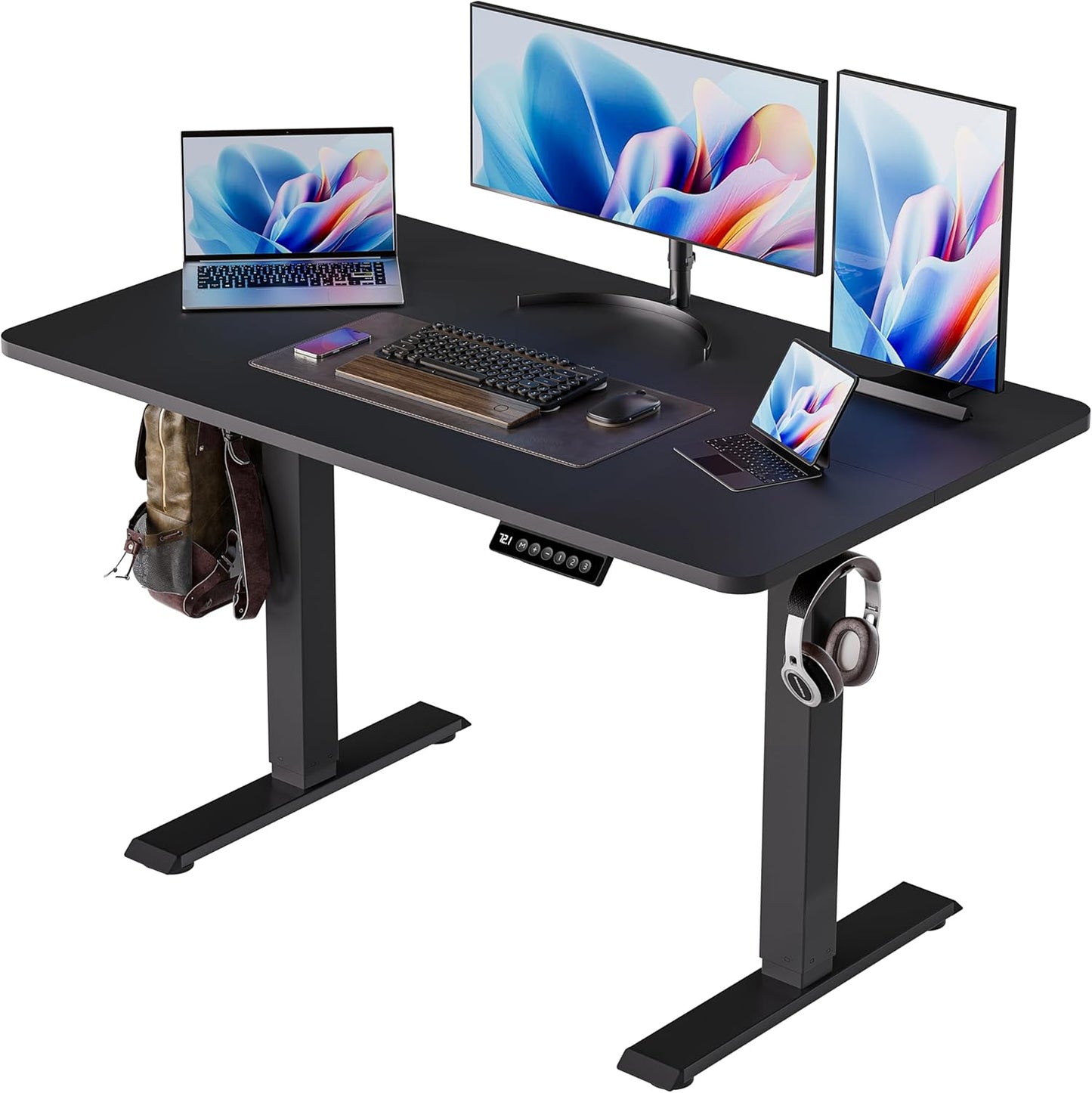 BIZUM 40x24 Inch Electric Standing Desk with Memory Presets, Quiet Motor Height Adjustable Stand Up Desk for Home Office & Gaming, Ergonomic Sit Stand Workstation，Black