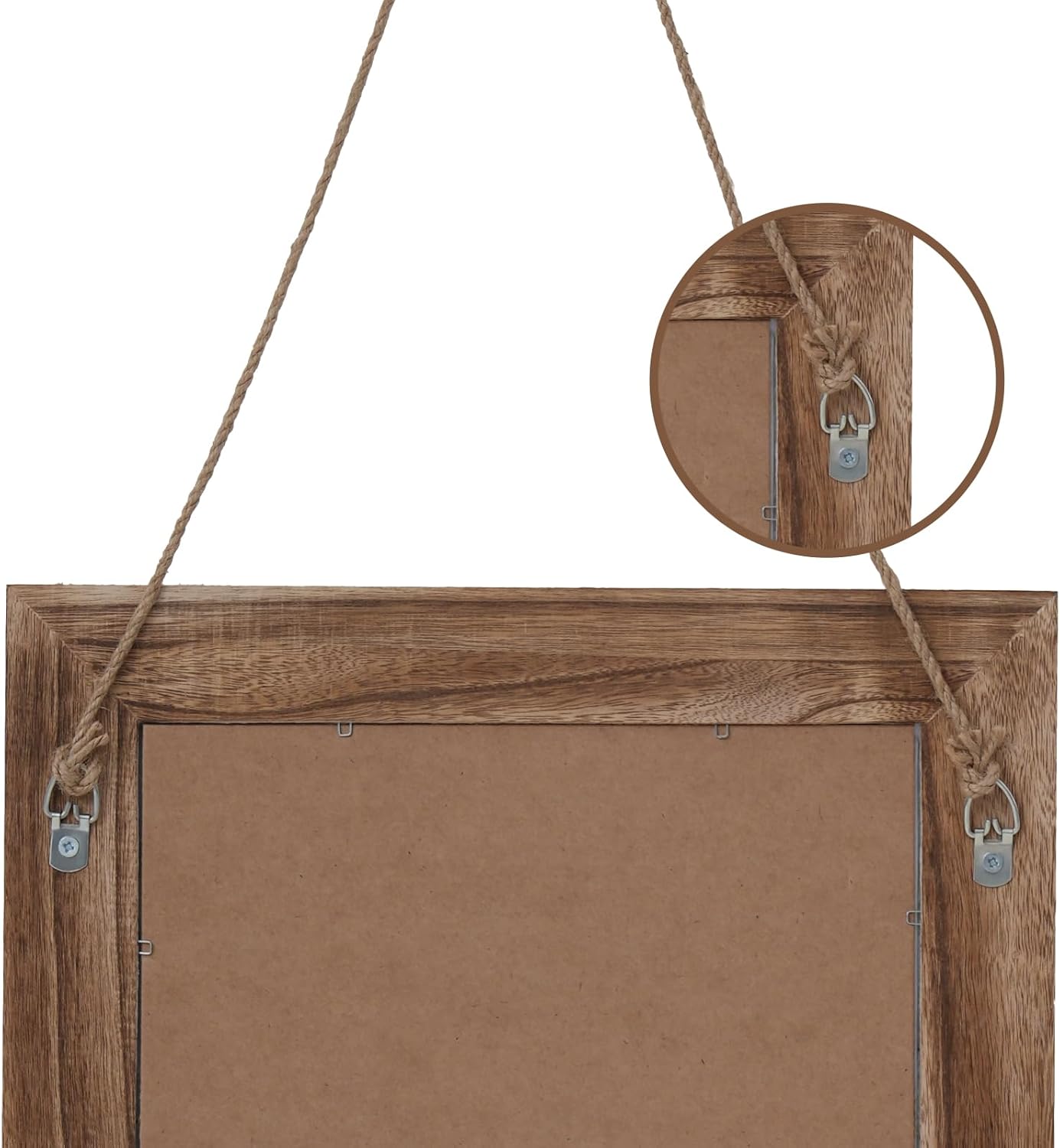 QDSSDECO 16"×20" Wall Mirror with Shelf Farmhouse Decor Rectangular Mirror Hanging for Bathroom, Vanity, Bedroom, Entryway, Living Room,Brown with Hemp Rope