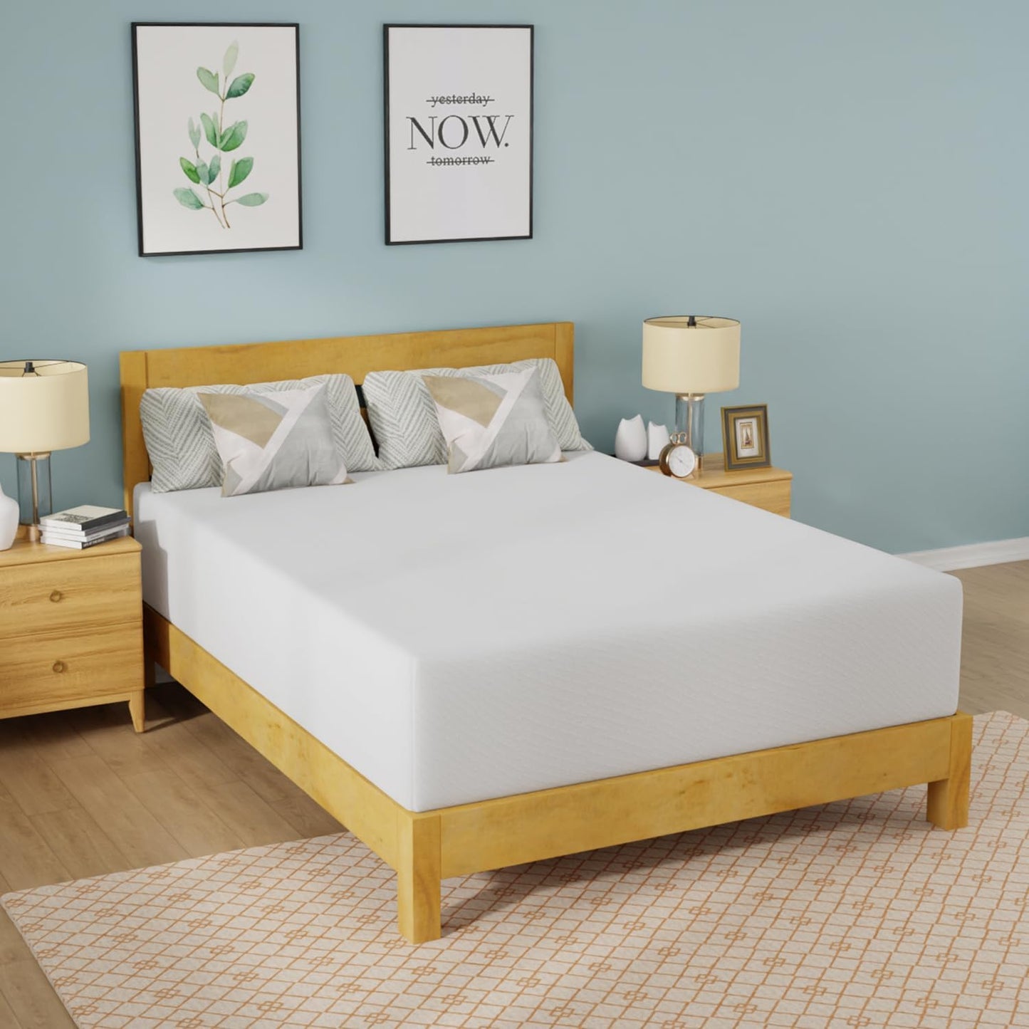 FDW | 14 Inch Queen Mattress | Medium Firm | Gel Memory Foam Mattress | White | Bed in a Box, CertiPUR-US Certified | Pressure Relief, Cooling Ventilated Foam | Washable Removable Cover