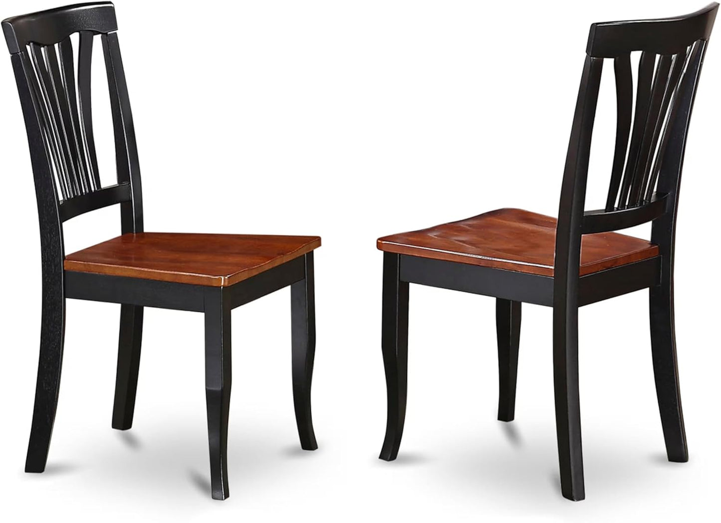 East West Furniture NDAV3-BCH-W 3 Piece Dining Set Contains a Rectangle Dining Room Table with Dropleaf and 2 Kitchen Chairs, 30x48 Inch, Black & Cherry