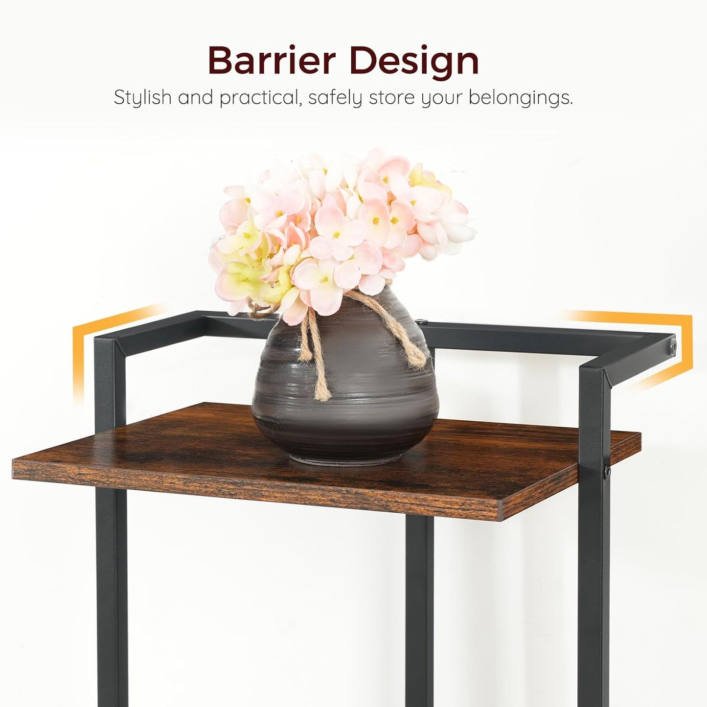 Bookshelf, 6-Tier Bookcase, Vertical Tall Narrow Book Shelf for Small Space, Open Storage Display Shelf with Stable Base & Anti-Tip Kits, for Living Room, Study, Rustic Brown BKHR11601