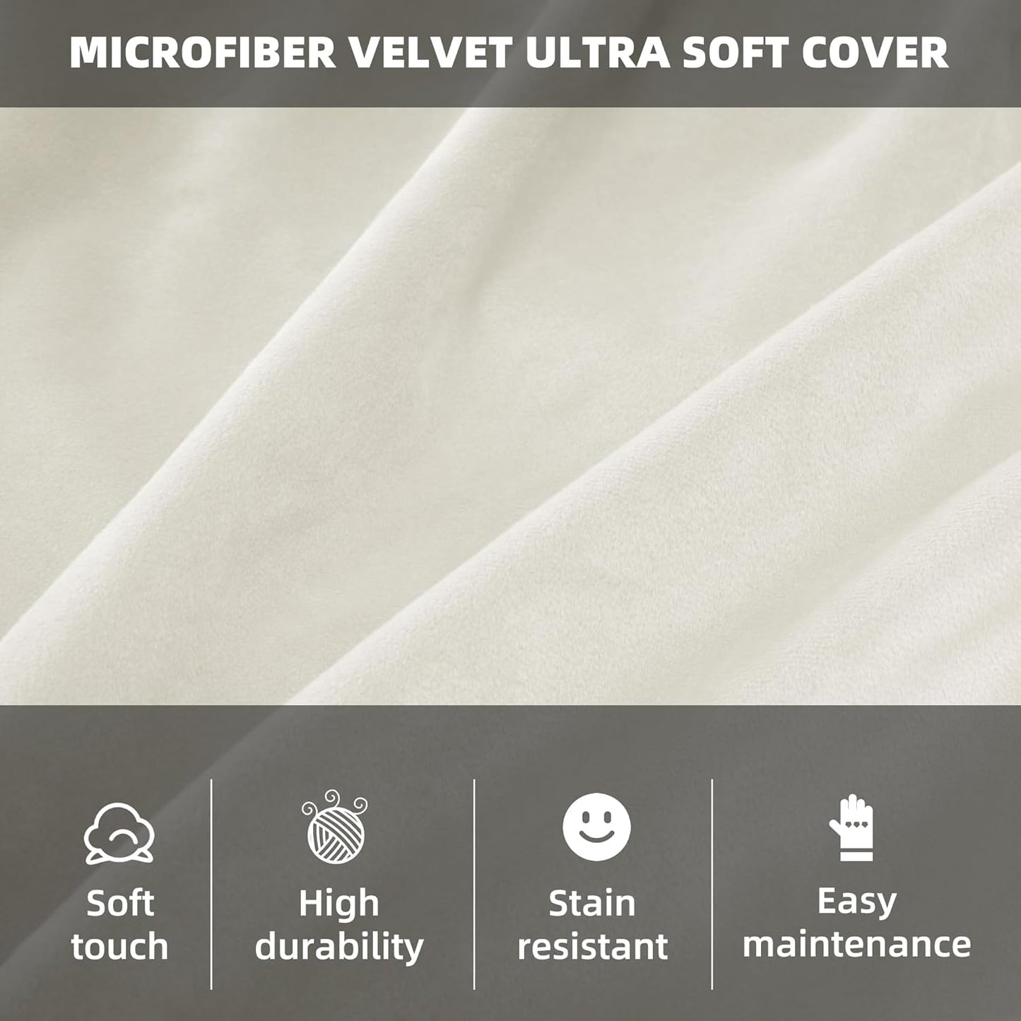 HABUTWAY Bean Bag Chair 3Ft Luxurious Velvet Ultra Soft Fur with High Rebound Memory Foam Bean Bag Chairs for Adults Plush Lazy Sofa with Fluffy Sponge 3' (Beige)