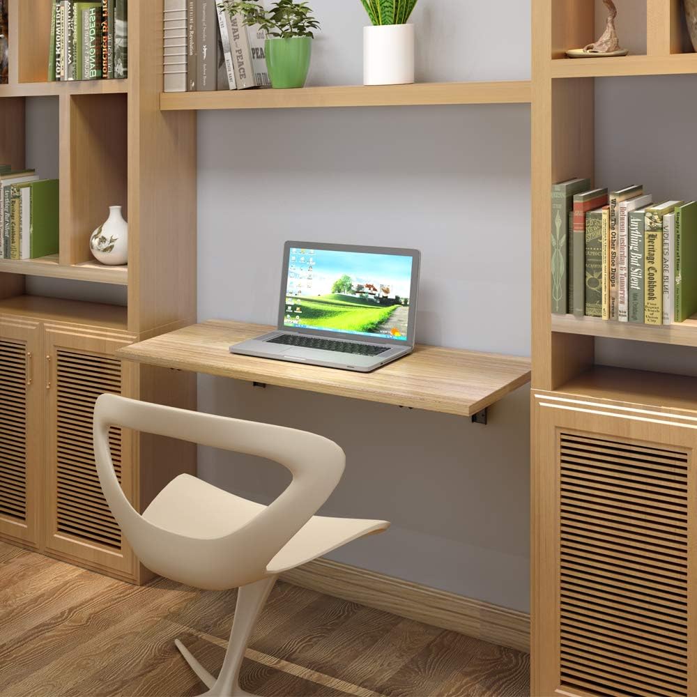 Need Wall Mounted Table - Heavy Duty Small Fold Down Desk Length 36" Width 20" Perfect Addition to Garage & Shed/Home Office/Laundry/Home Bar/Kitchen & Dining Room AC15BB(9050)