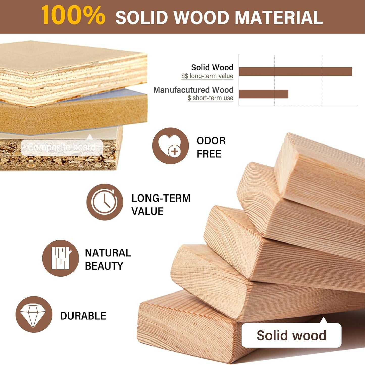 CozyDH Coat Rack Freestanding Solid Wood Coat Rack Stand, Coat Tree Freestanding with 8 Hooks Creative Tree Branch-look for Entryway, Hallway, Bedroom (Teak)