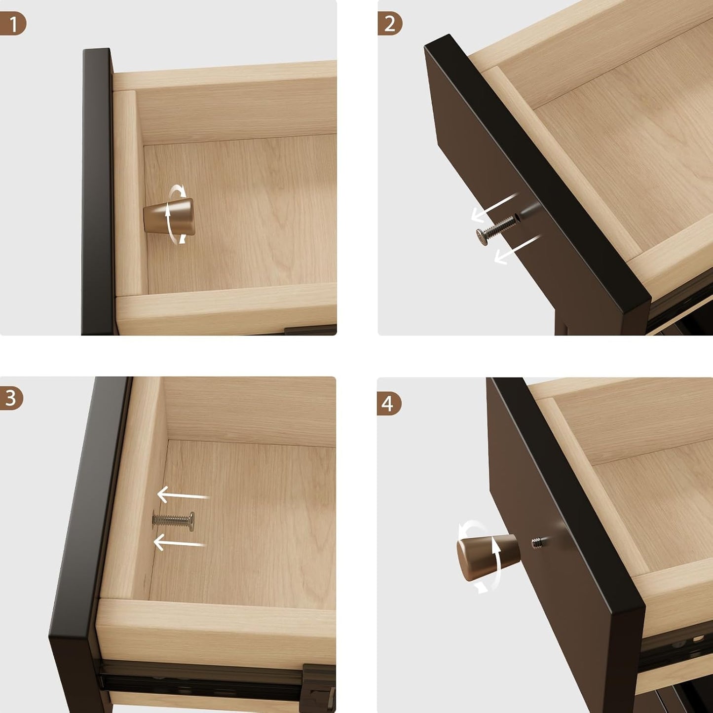 Narrow Nightstand with 3 Drawers,Solid Wood Narrow Bedside Tables, Small Bedside Tables,Modern Slim Small Nightstand for Bedroom(Black)