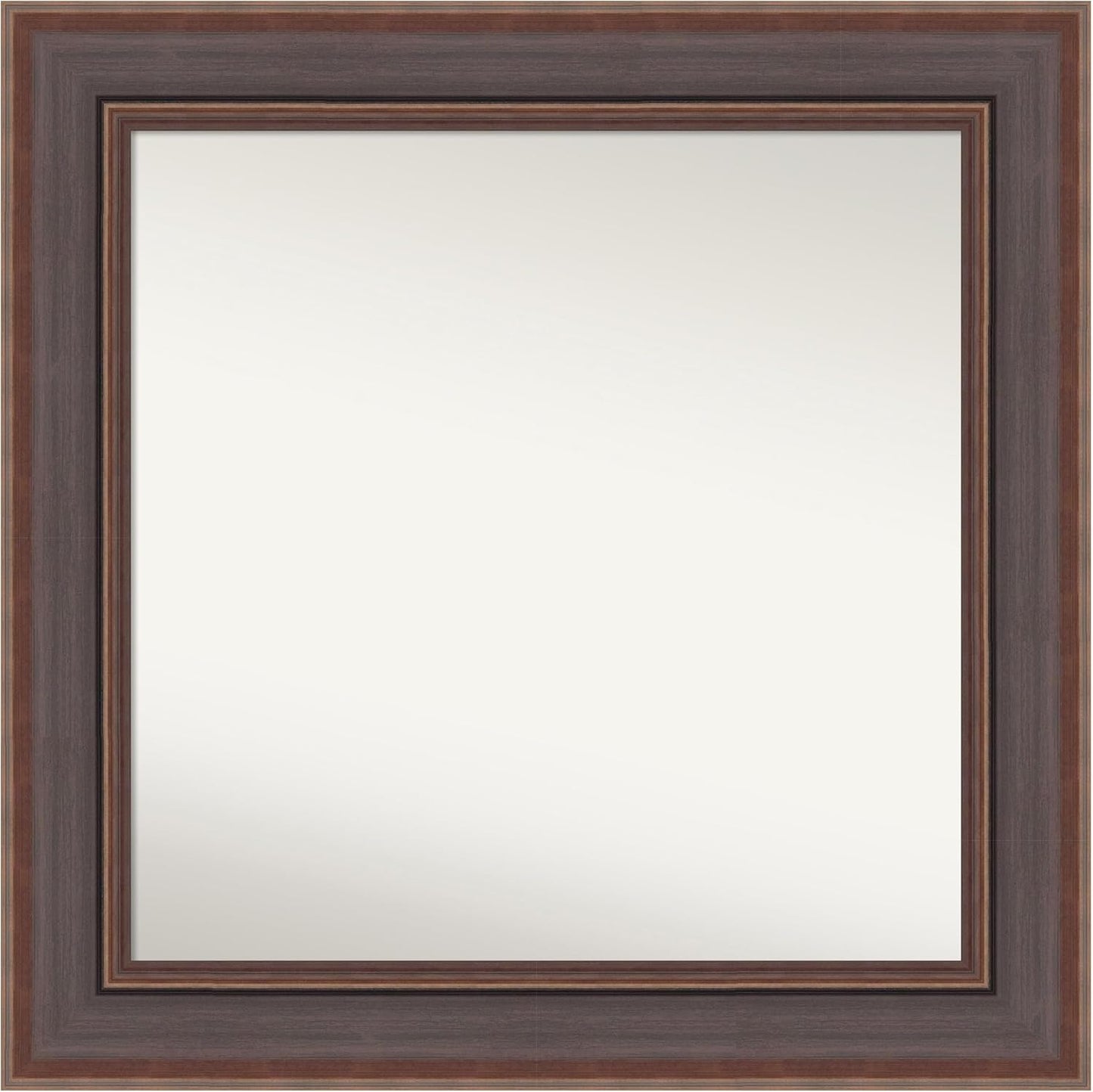 Amanti Art Brown Bathroom Mirror for Over Sink, 34x34 Moab Brown Bronze Square Vanity Mirror, Large Modern Contemporary Frame, Hangs Horizonally and Vertically, Bathroom Wall Decor, Non-Beveled Edge