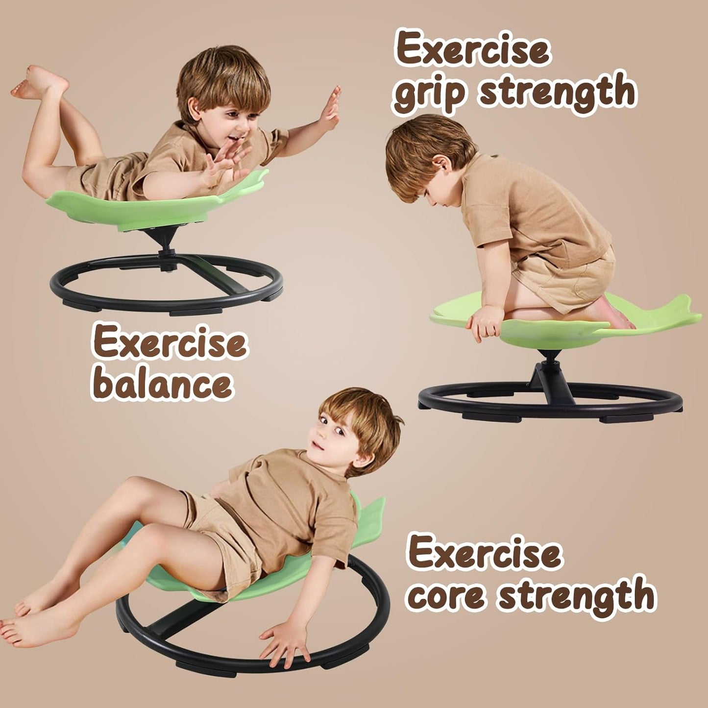 Spinning Chair for Autistic Kids, Sensory Toys for Kids With Autism, 360° Sensory Swivel Chair, Fish-Shaped Spin Seat for Children With ADHD, Safe & Smooth Sit and Spin Improve Balance (Green)