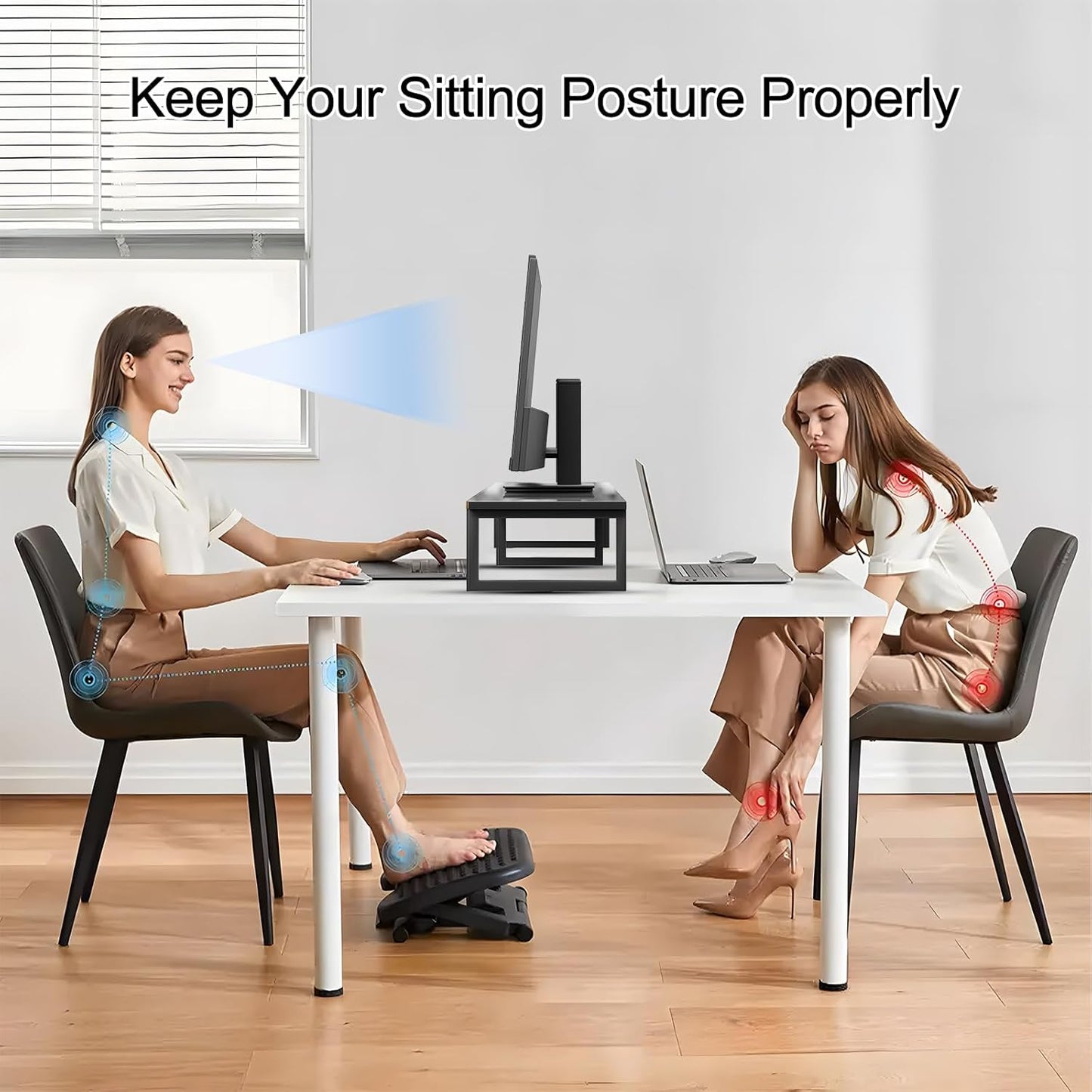 59" Large TV Riser Stand for 32-75 Inch TV, TV Shelf with Steel Legs, Tabletop TV Riser for Home Living Room, Study Office (Black)