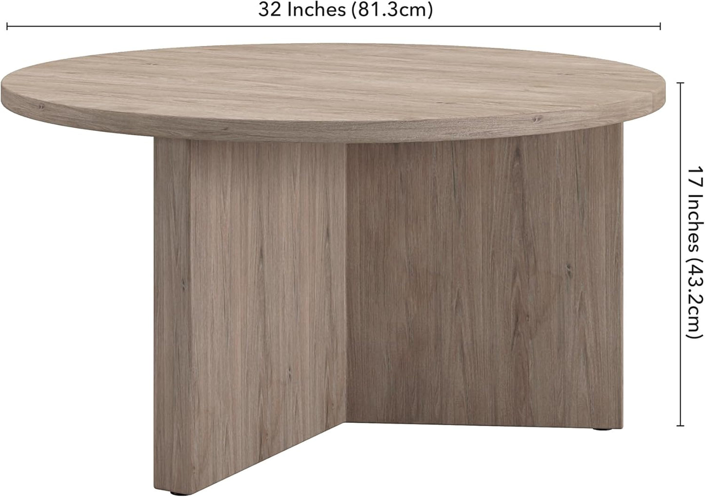 Henn&Hart Anders Coffee Table, 32" Wide,Grey