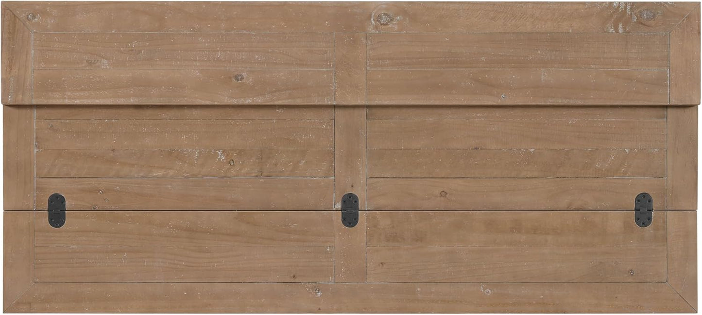 Martin Svensson Home Napa Solid Wood Pedestal Flip-Top Sofa Console Table, White and Driftwood