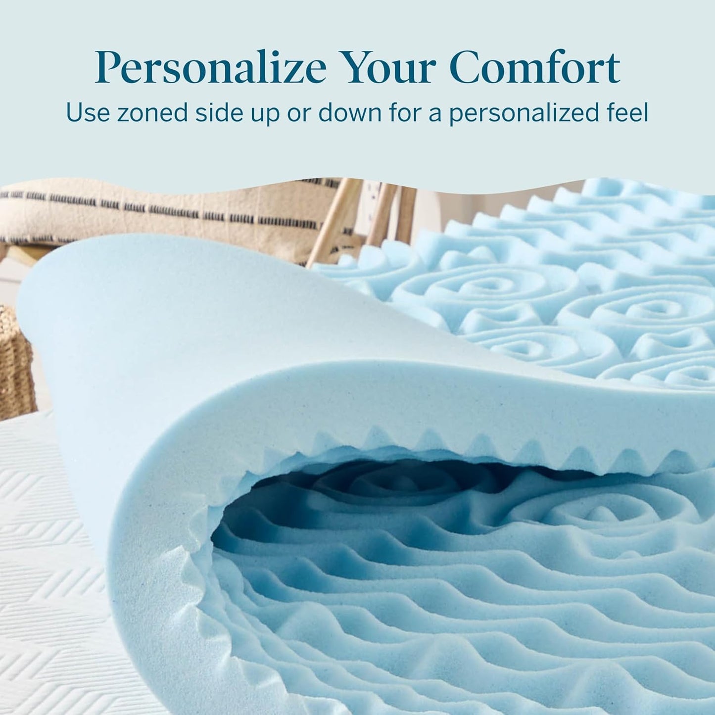 LUCID Gel Infused Memory Foam Mattress Topper – 3 Inch Mattress Topper – 5 Comfort Zones Relieve Pressure – CertiPUR-US Certified Foam - California King